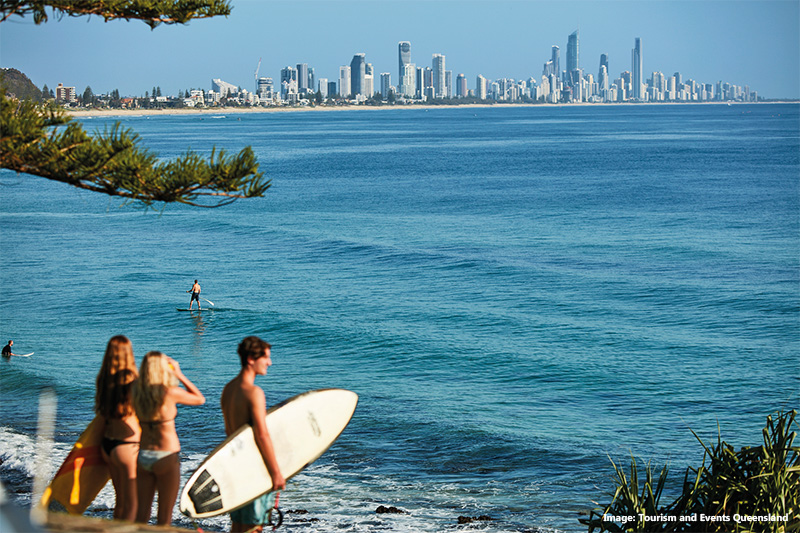 Burleigh Heads Beach, Gold Coast credit Tourism & Events Queensland