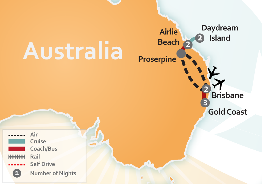 Gold Coast, Whitsundays & Brisbane Vacation 