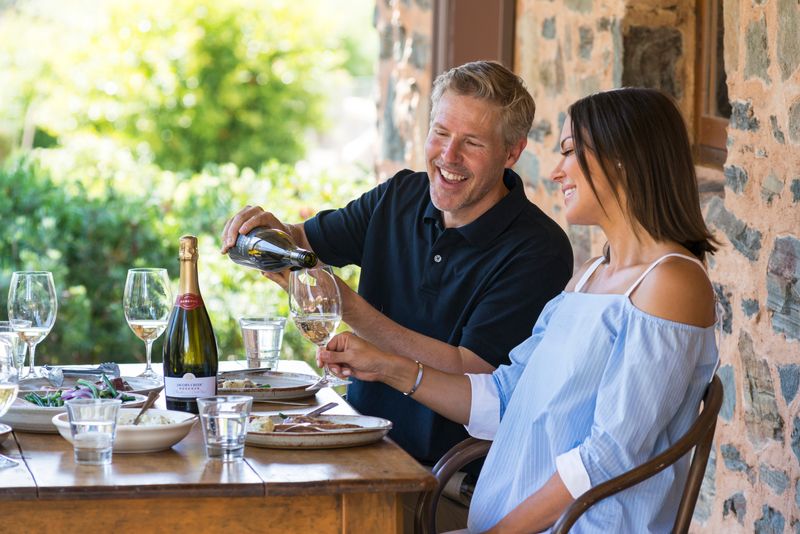 Couple enjoying wine at Jacob's Creek Jacob's Estate credit John Montesi