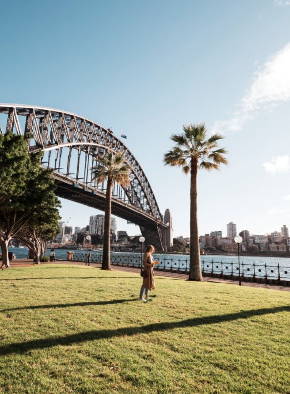 Woman at Sydney Harbour Bridge